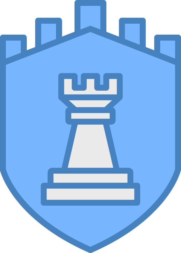 Security Castle Strategies Line Filled Blue Icon vector