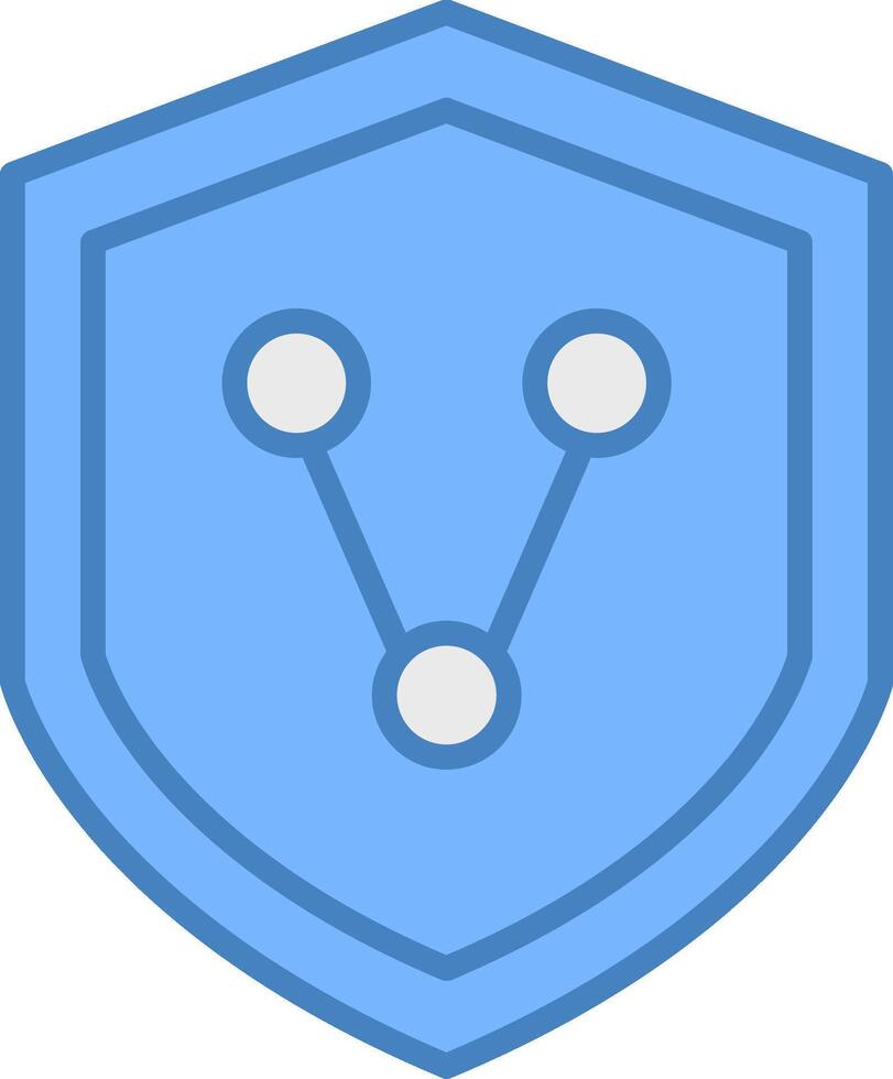 Connect Security Line Filled Blue Icon vector