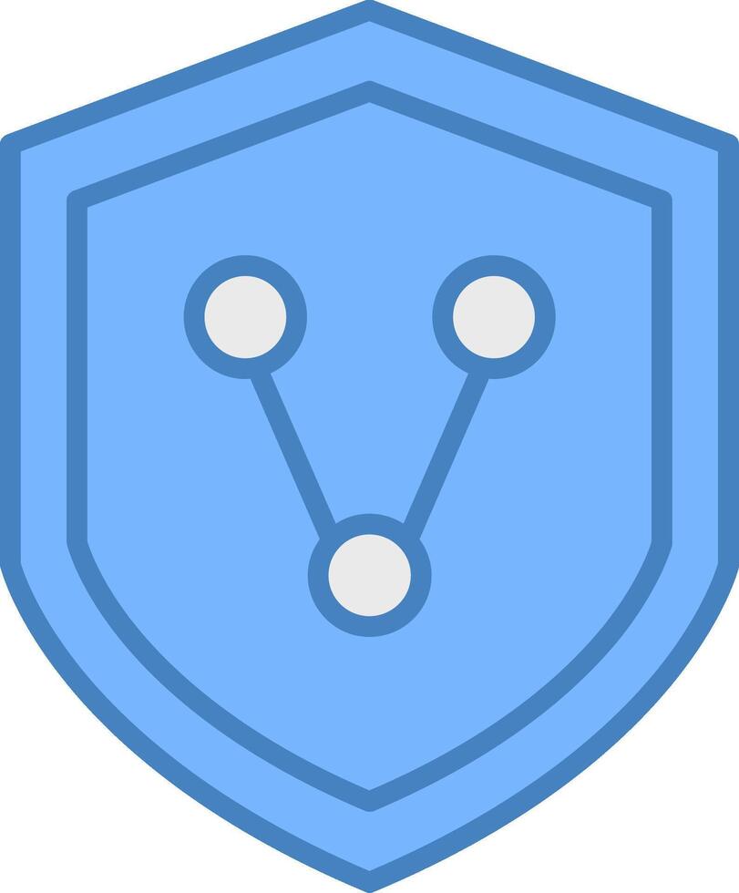 Connect Security Line Filled Blue Icon vector