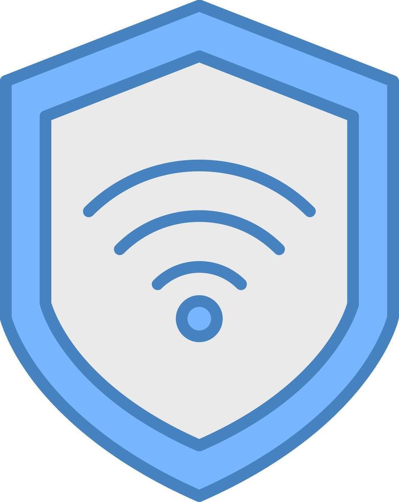 Wifi Security Line Filled Blue Icon vector