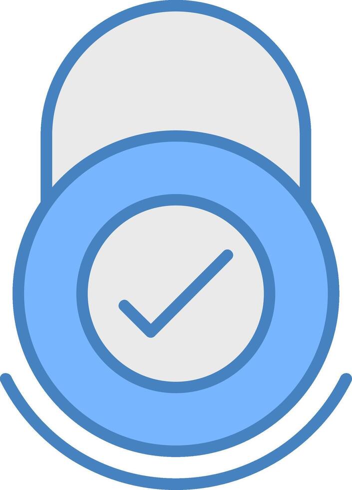Security Check Line Filled Blue Icon vector