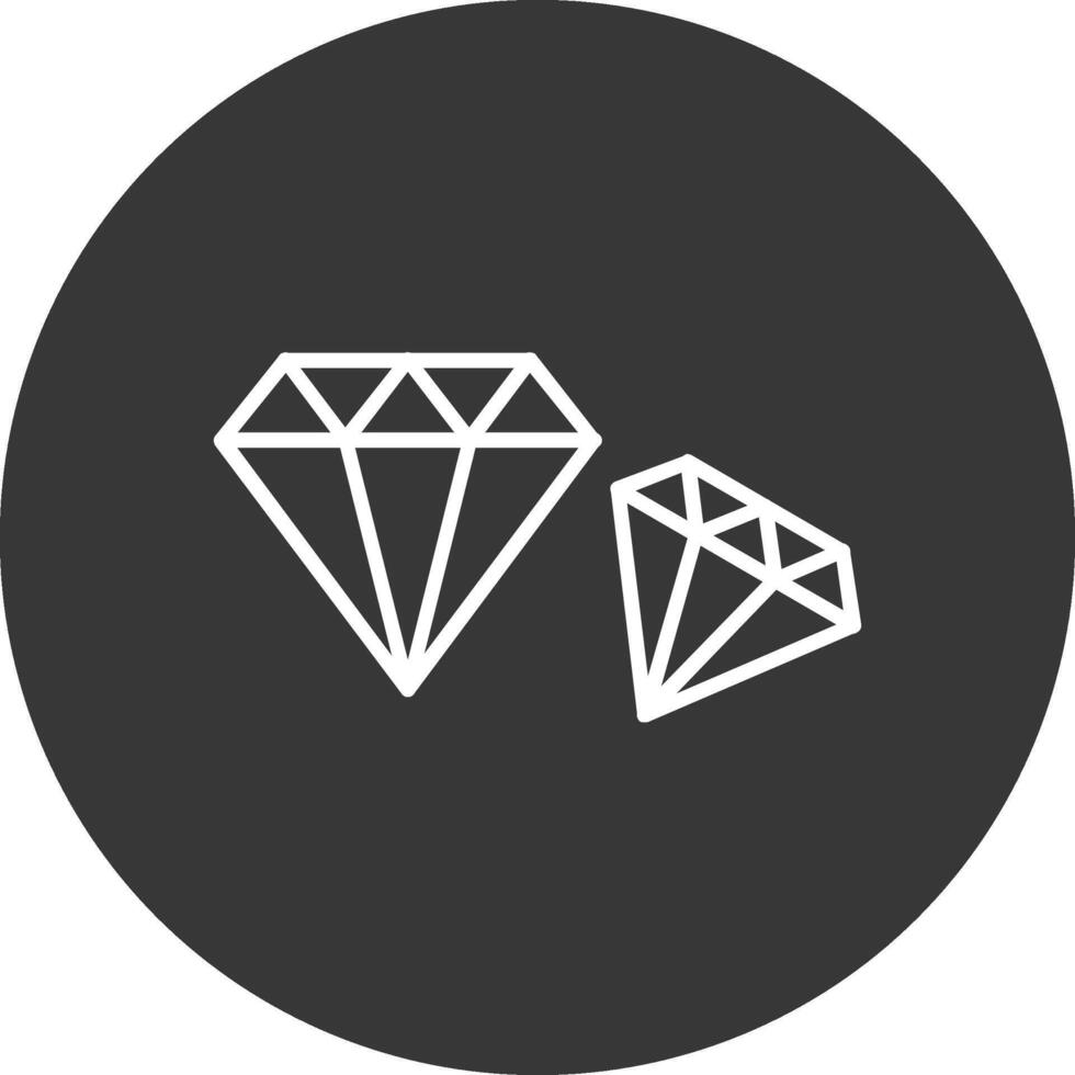 diamante línea invertido icono diseño vector