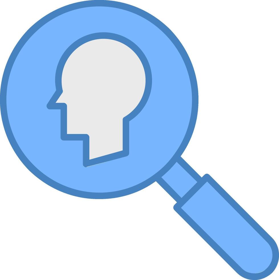 Intelligent Search Line Filled Blue Icon vector