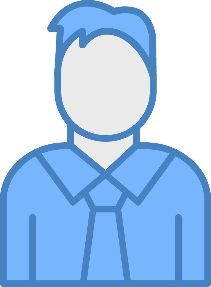 Supervisor Line Filled Blue Icon vector
