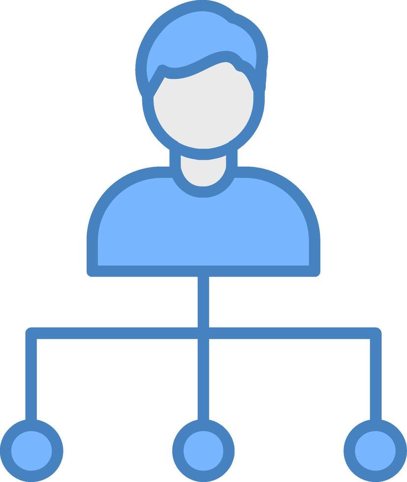 Hierachy Line Filled Blue Icon vector