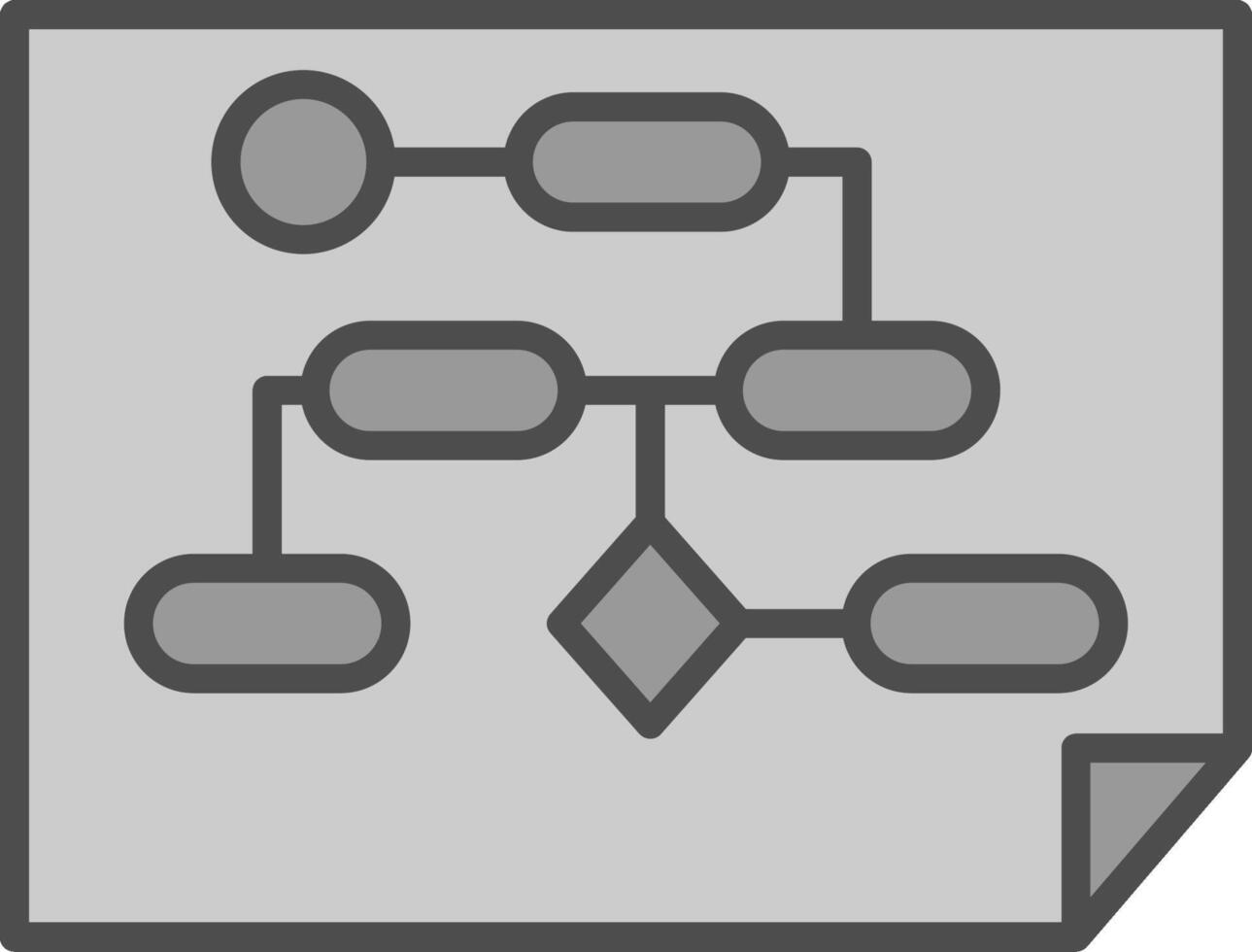 Work Flow Process Line Filled Greyscale Icon Design vector