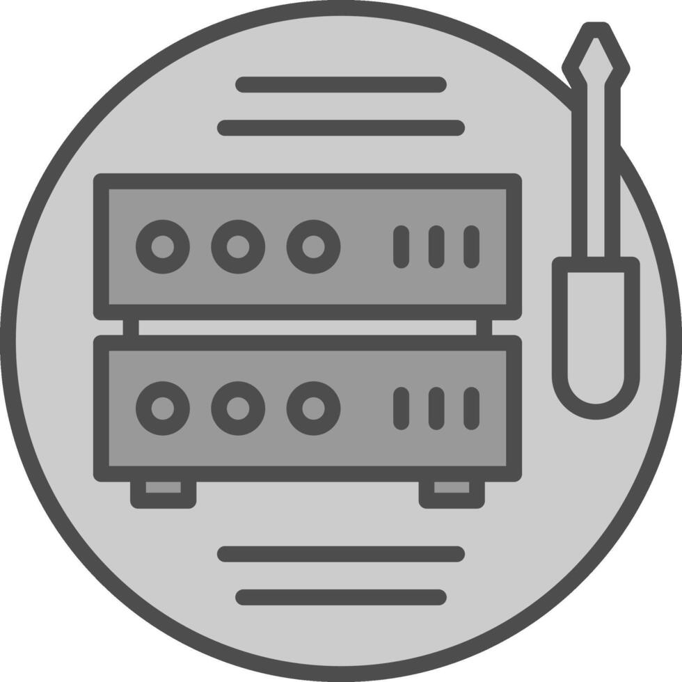Tech Support Line Filled Greyscale Icon Design vector