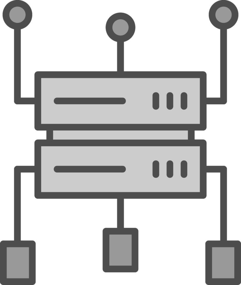 datos estructura línea lleno escala de grises icono diseño vector