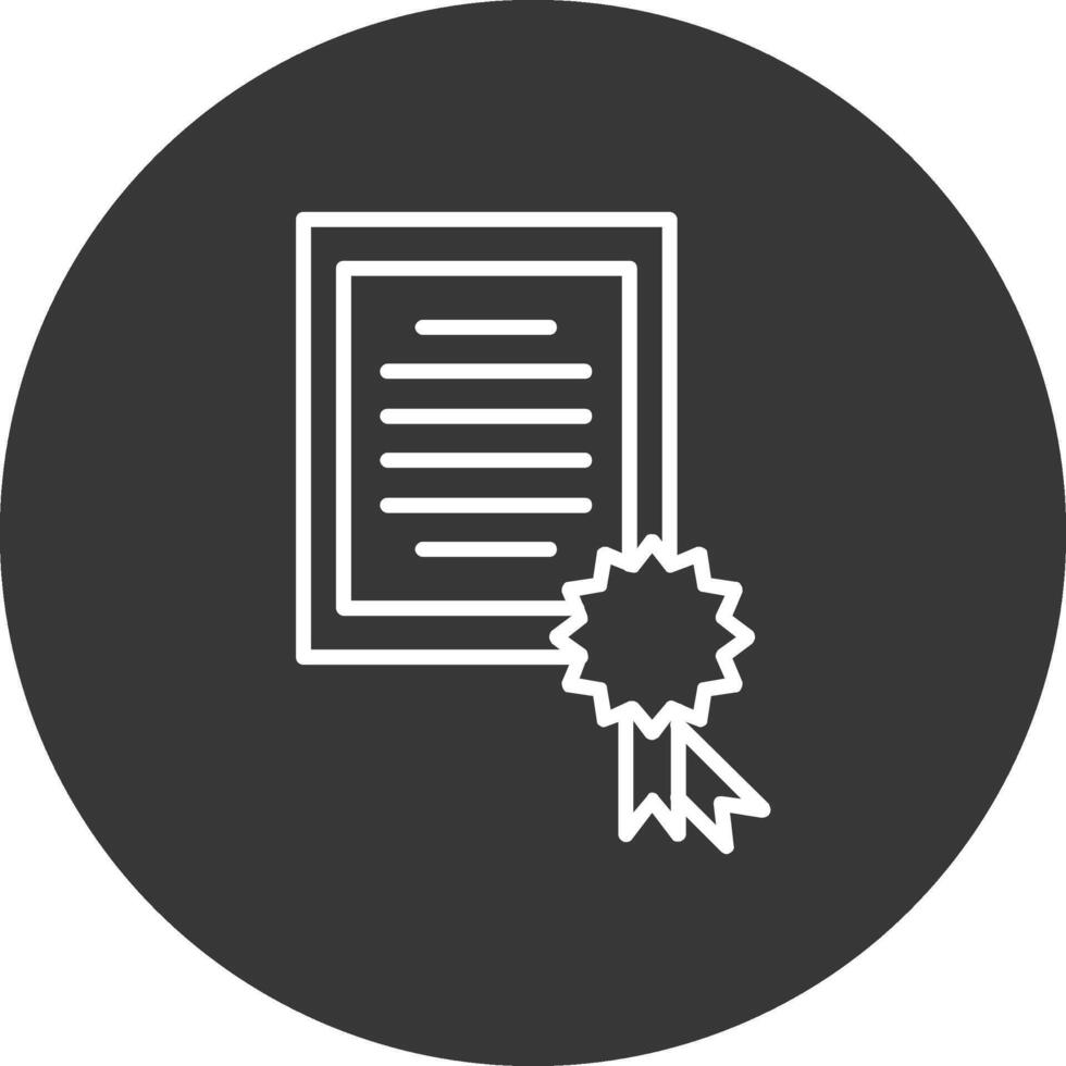 Certificate Line Inverted Icon Design vector