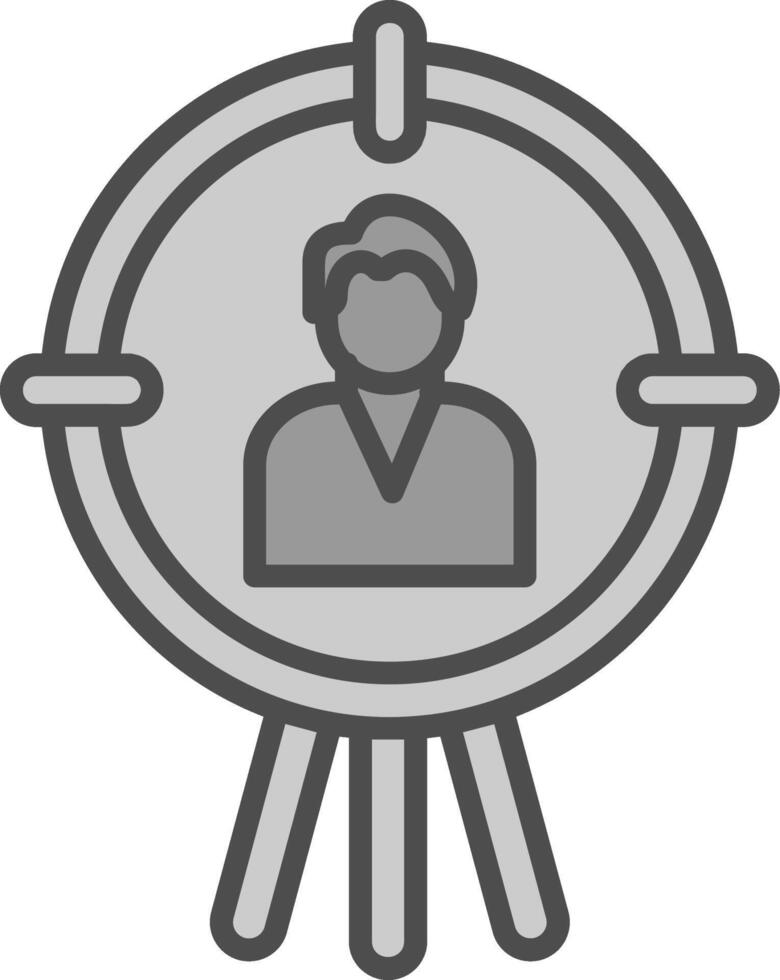 Telent Hunt Line Filled Greyscale Icon Design vector