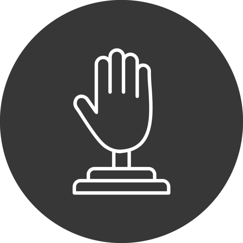 mano línea invertido icono diseño vector