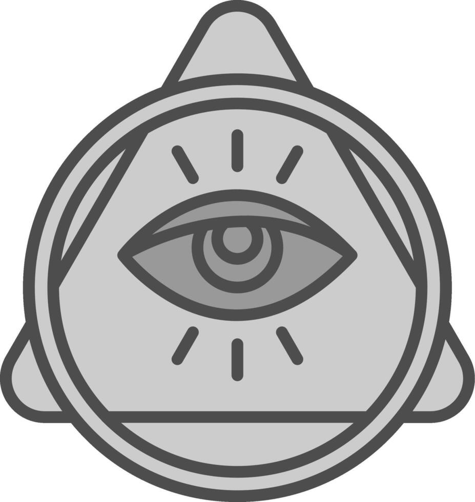Eye Of Providence Line Filled Greyscale Icon Design vector