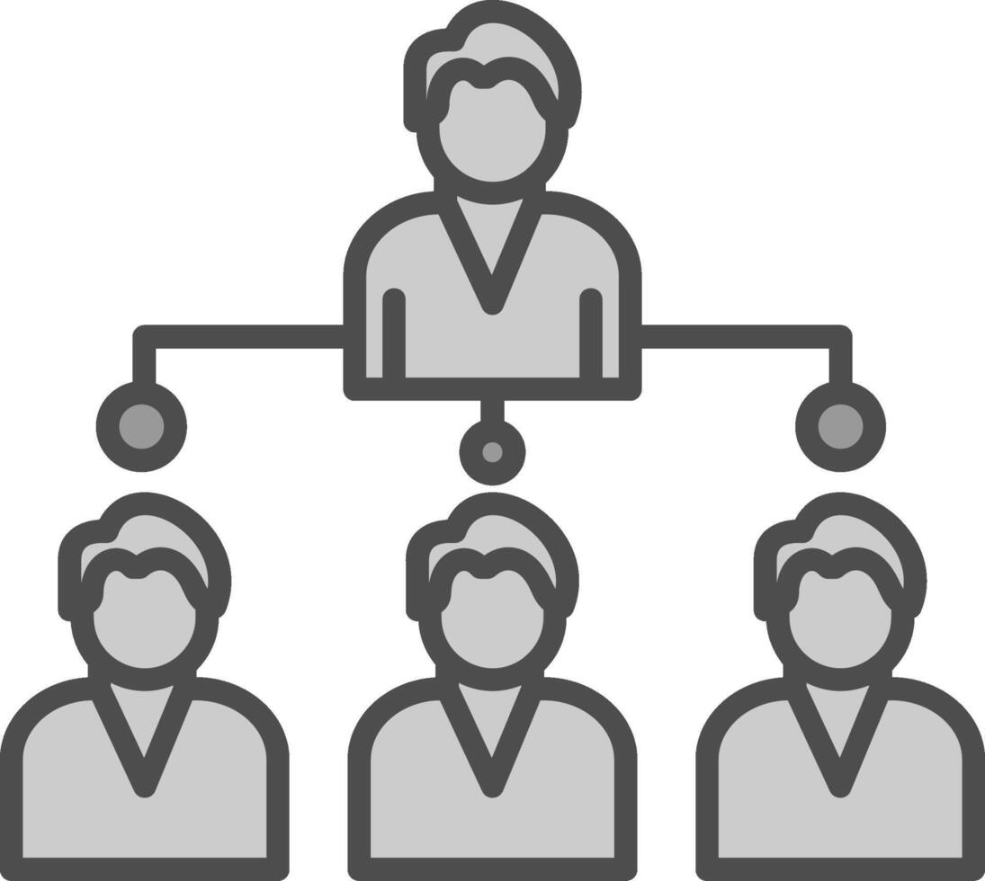 Company Structure Line Filled Greyscale Icon Design vector