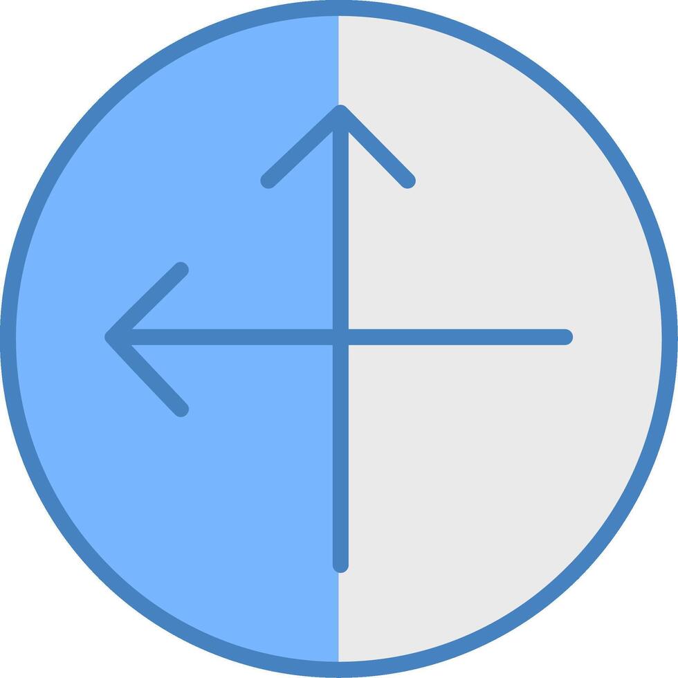 Intersect Line Filled Blue Icon vector