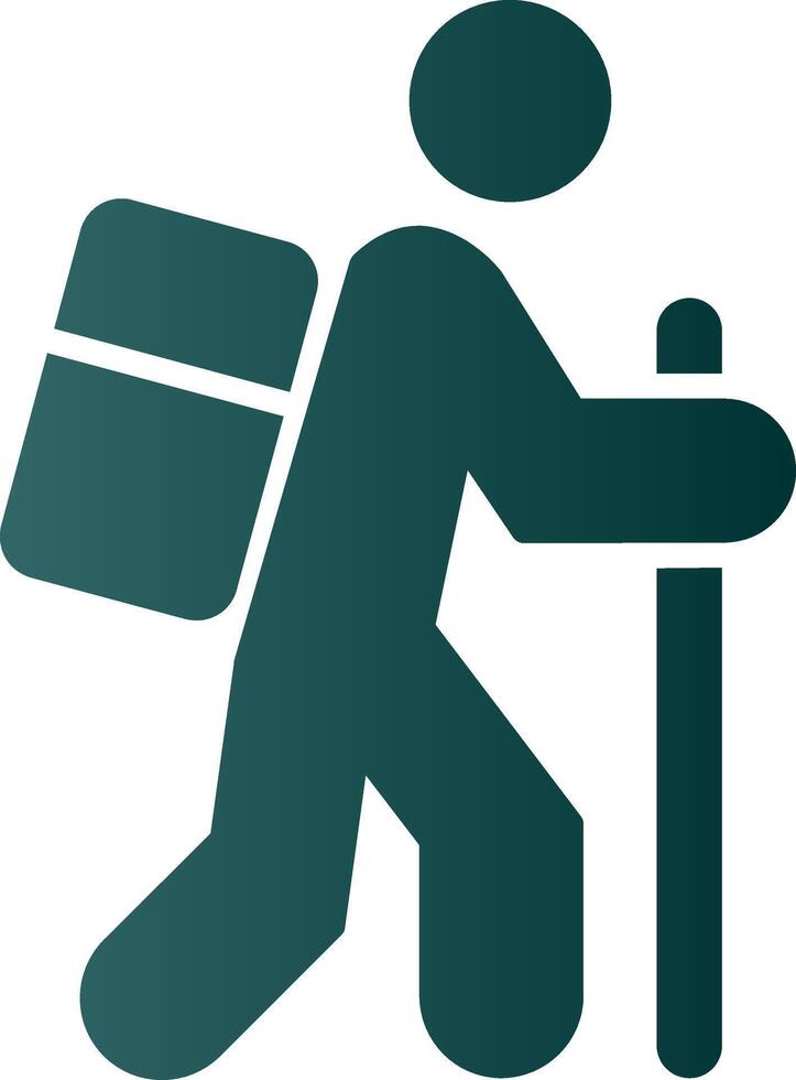 Hiking Glyph Gradient Icon vector
