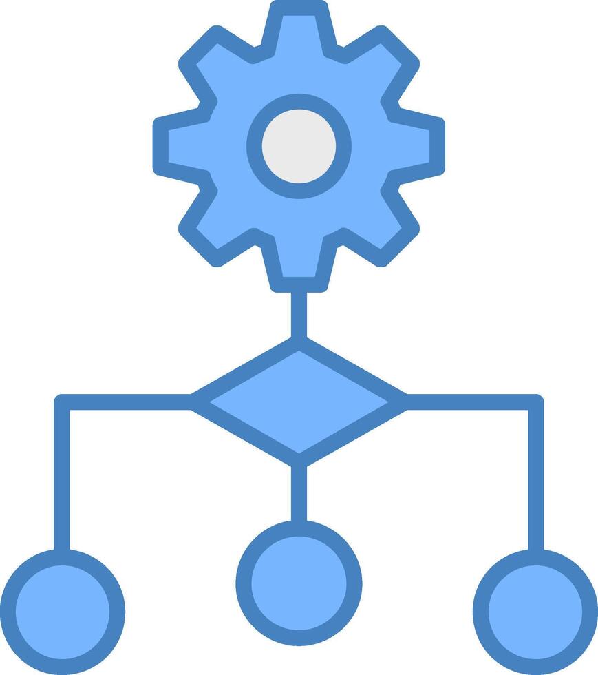 Algorithm Line Filled Blue Icon vector
