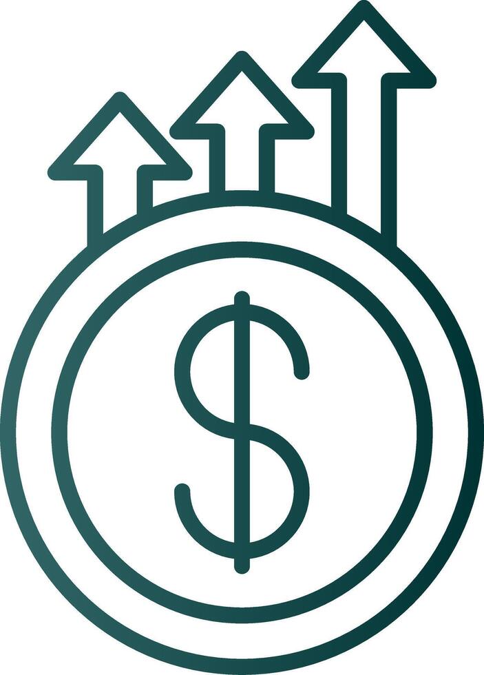 Earning Growth Line Gradient Icon vector