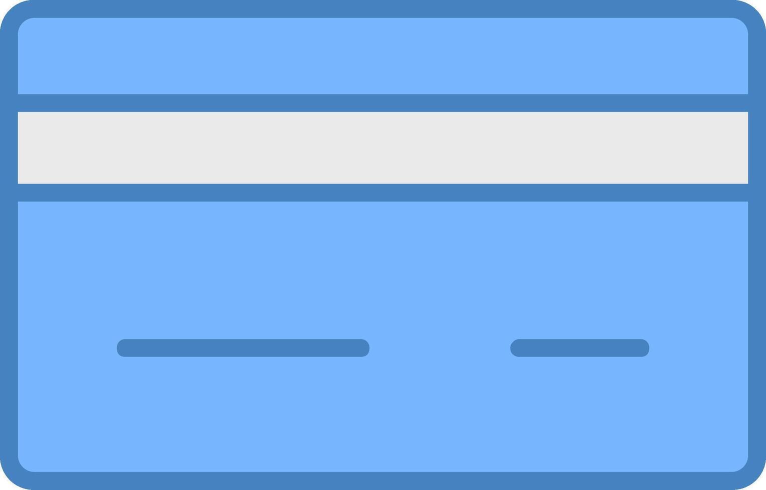 crédito tarjeta línea lleno azul icono vector