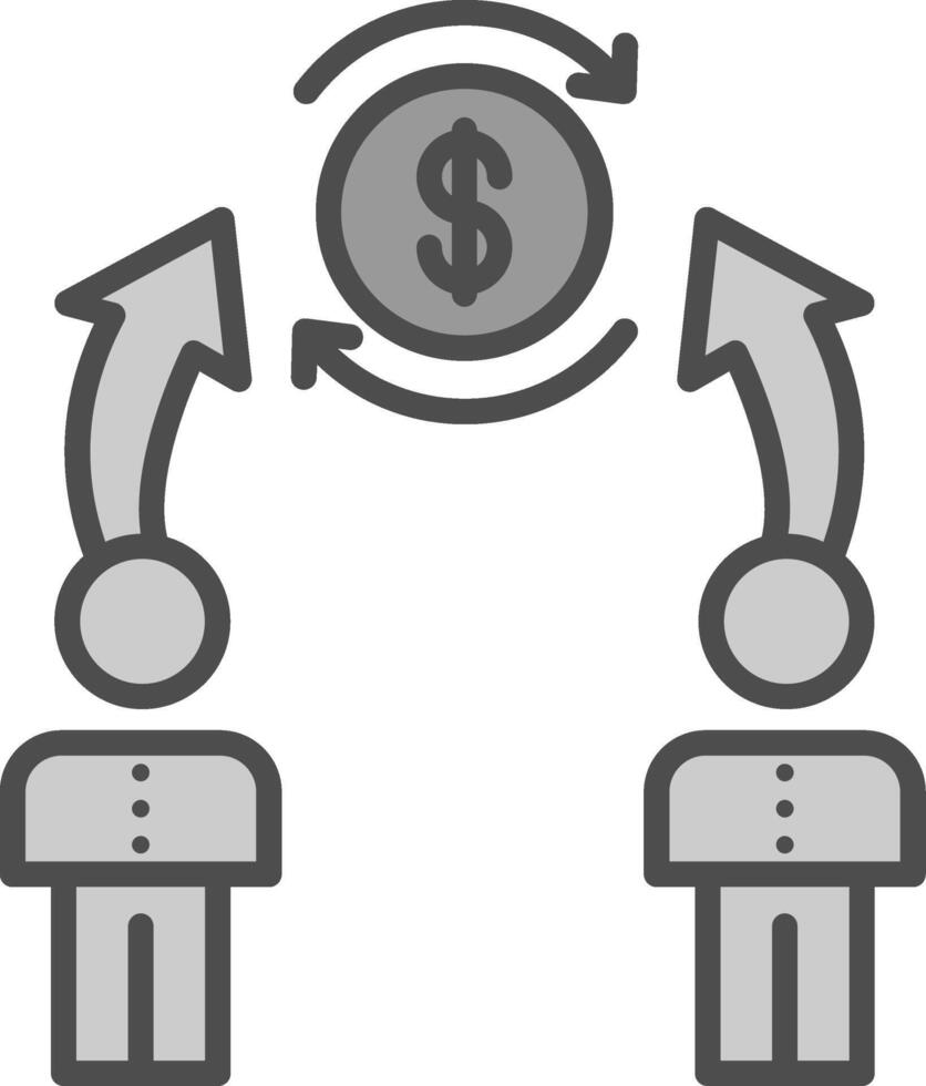 Synergy Line Filled Greyscale Icon Design vector