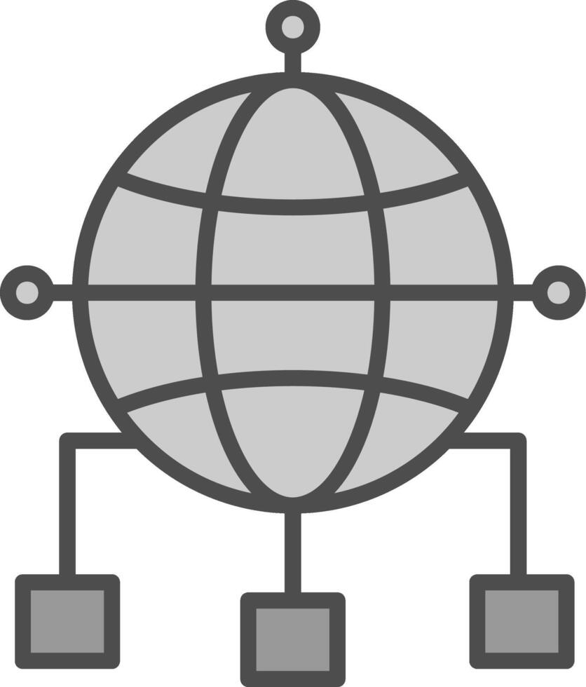 Global Connections Line Filled Greyscale Icon Design vector