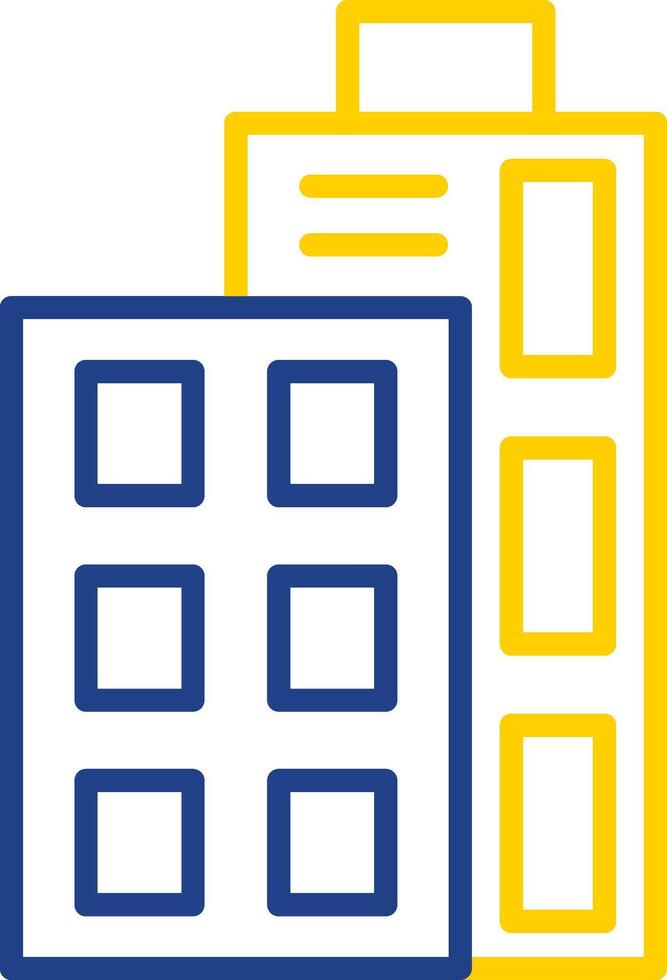 Building Line Two Colour Icon Design vector
