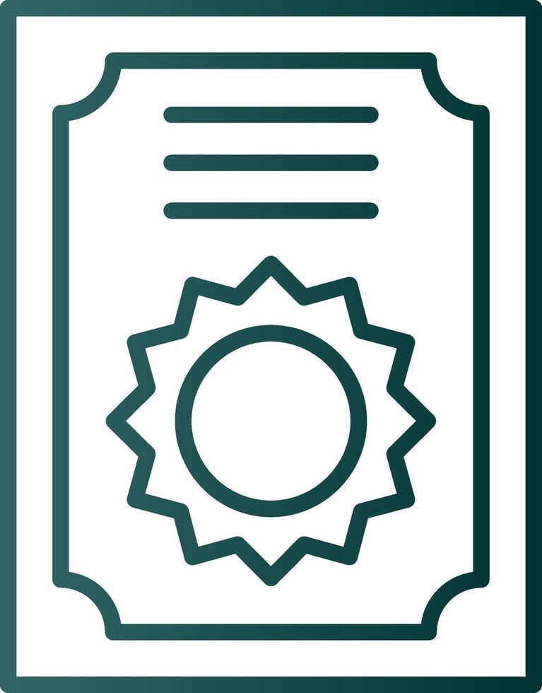 Certificate Line Gradient Icon vector