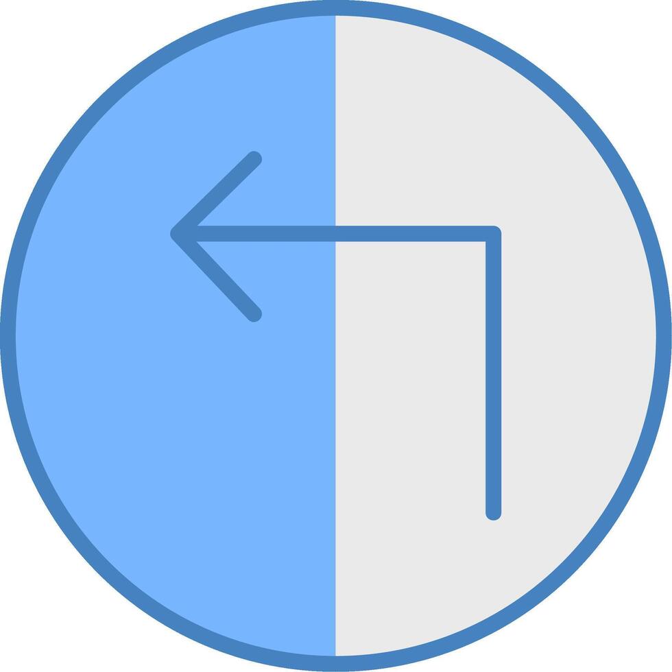 Turn Line Filled Blue Icon vector