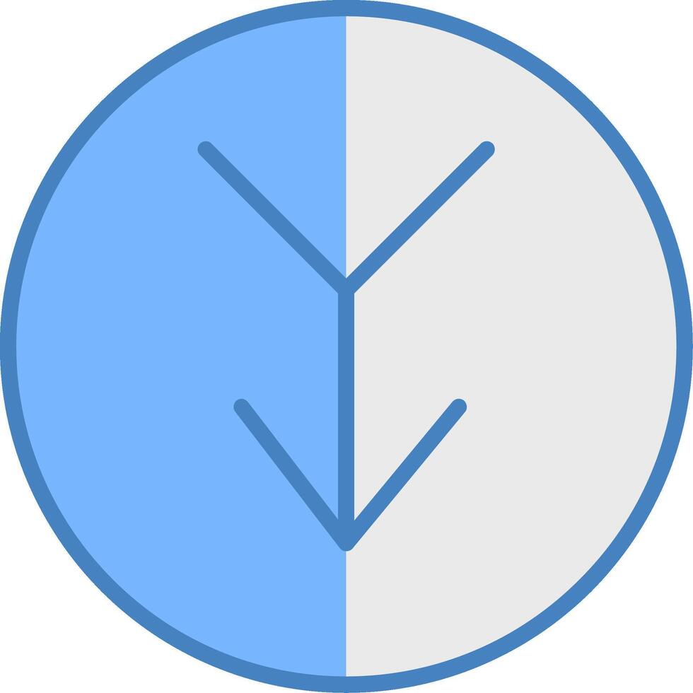 Merge Line Filled Blue Icon vector
