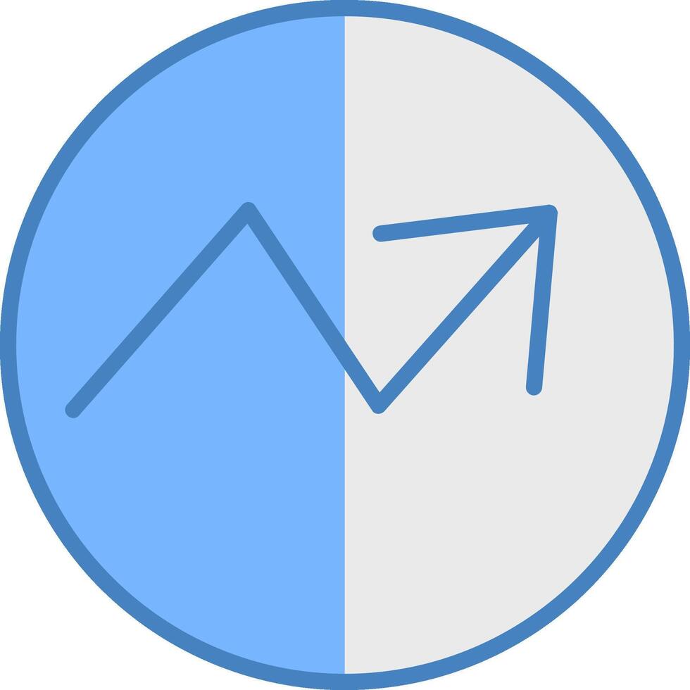 Trend Line Filled Blue Icon vector
