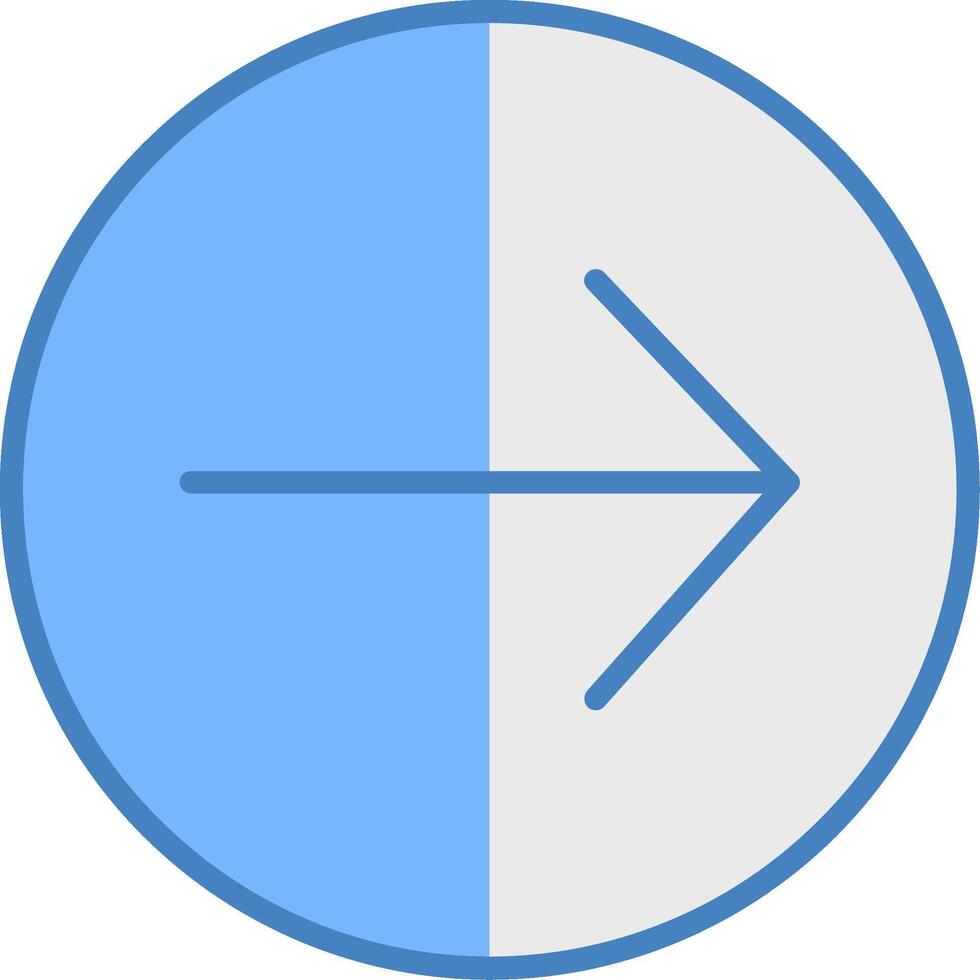 Right Arrow Line Filled Blue Icon vector