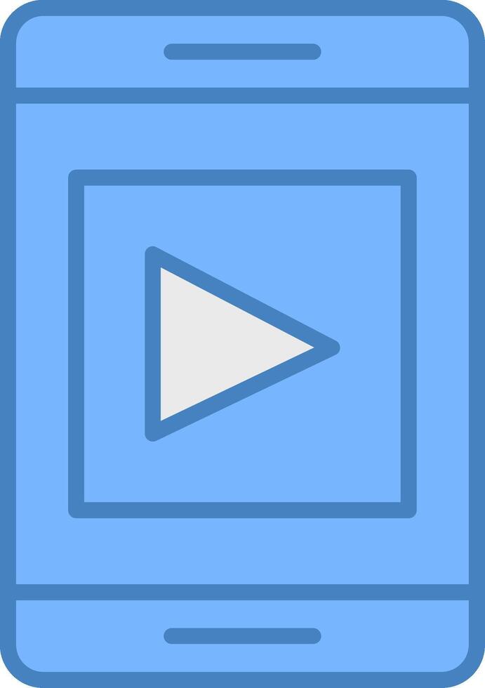 Mobile App Line Filled Blue Icon vector