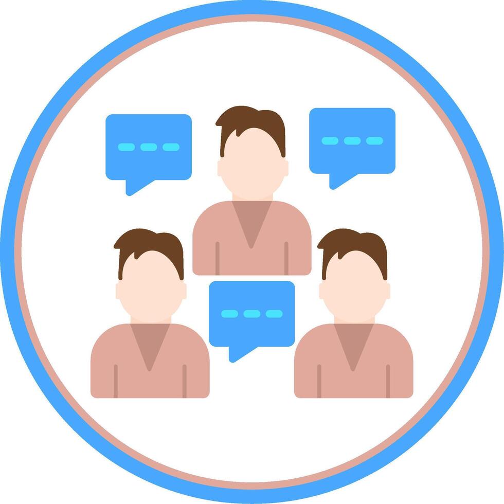 Team Connect Flat Circle Icon vector