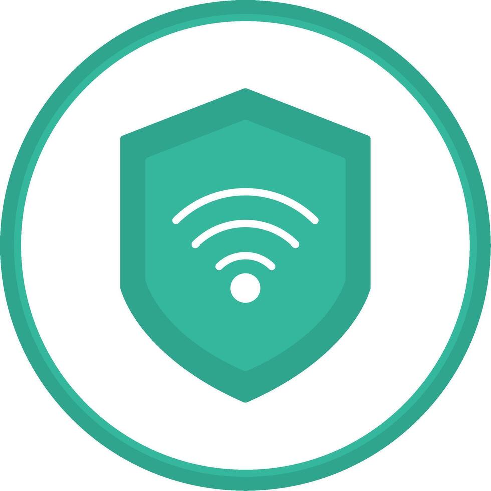 Wifi Security Flat Circle Icon vector