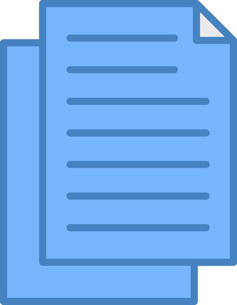 Document Line Filled Blue Icon vector