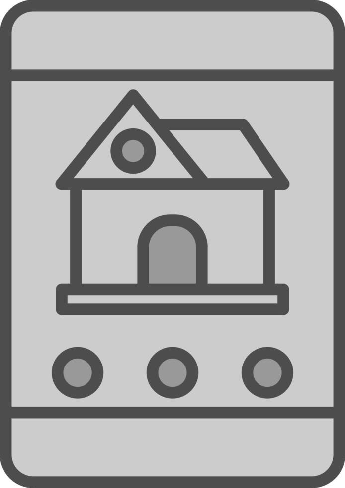 Real Estate App Line Filled Greyscale Icon Design vector