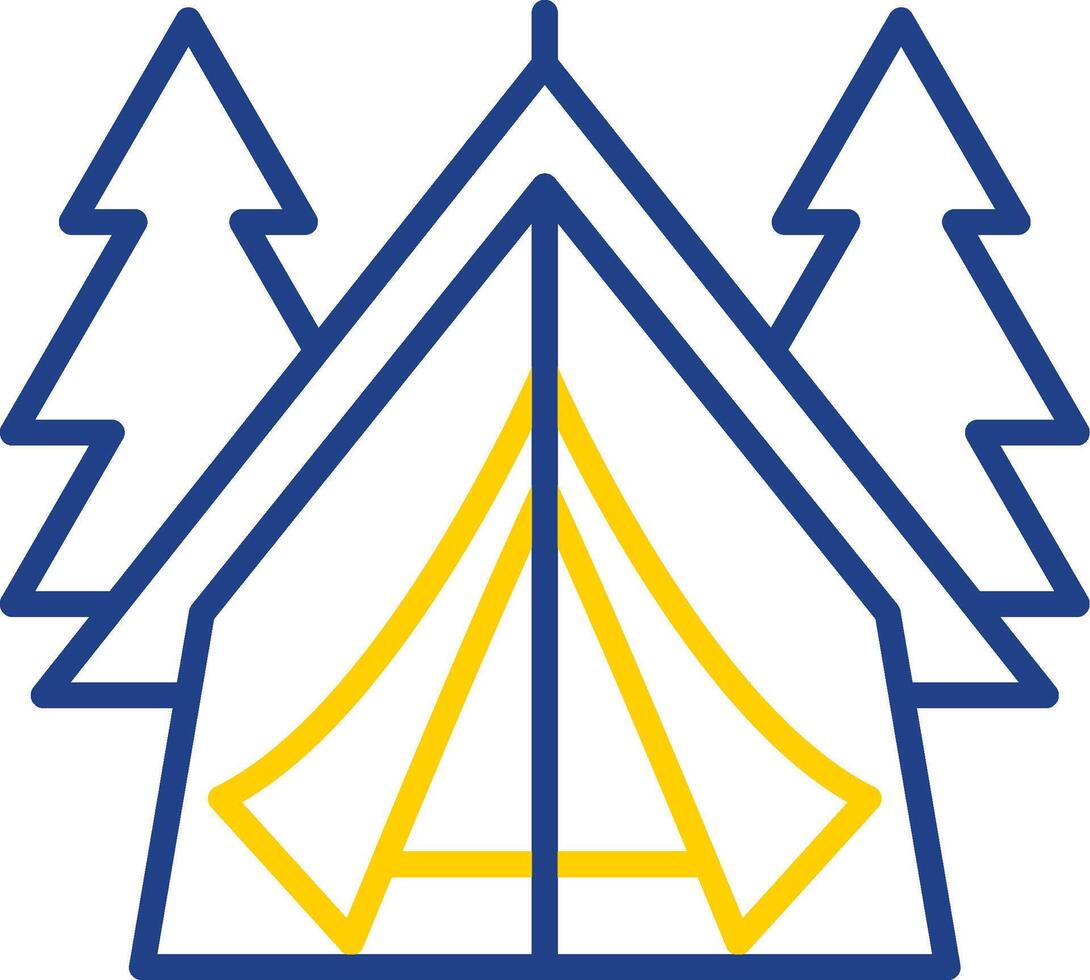 Tent Line Two Colour Icon Design vector