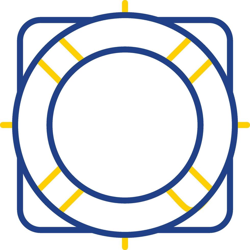 Rescue Buoy Line Two Colour Icon Design vector