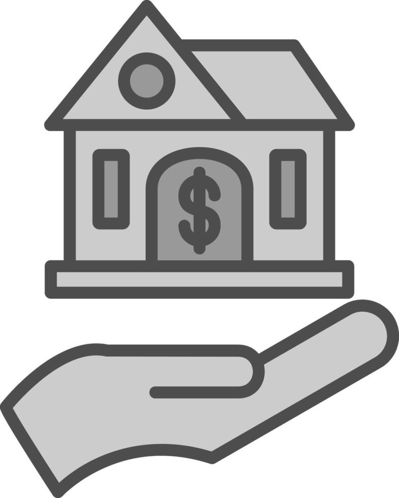 Buy A house Line Filled Greyscale Icon Design vector