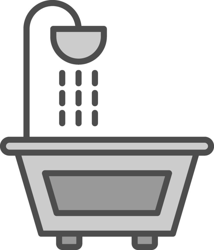 Bathtub Line Filled Greyscale Icon Design vector