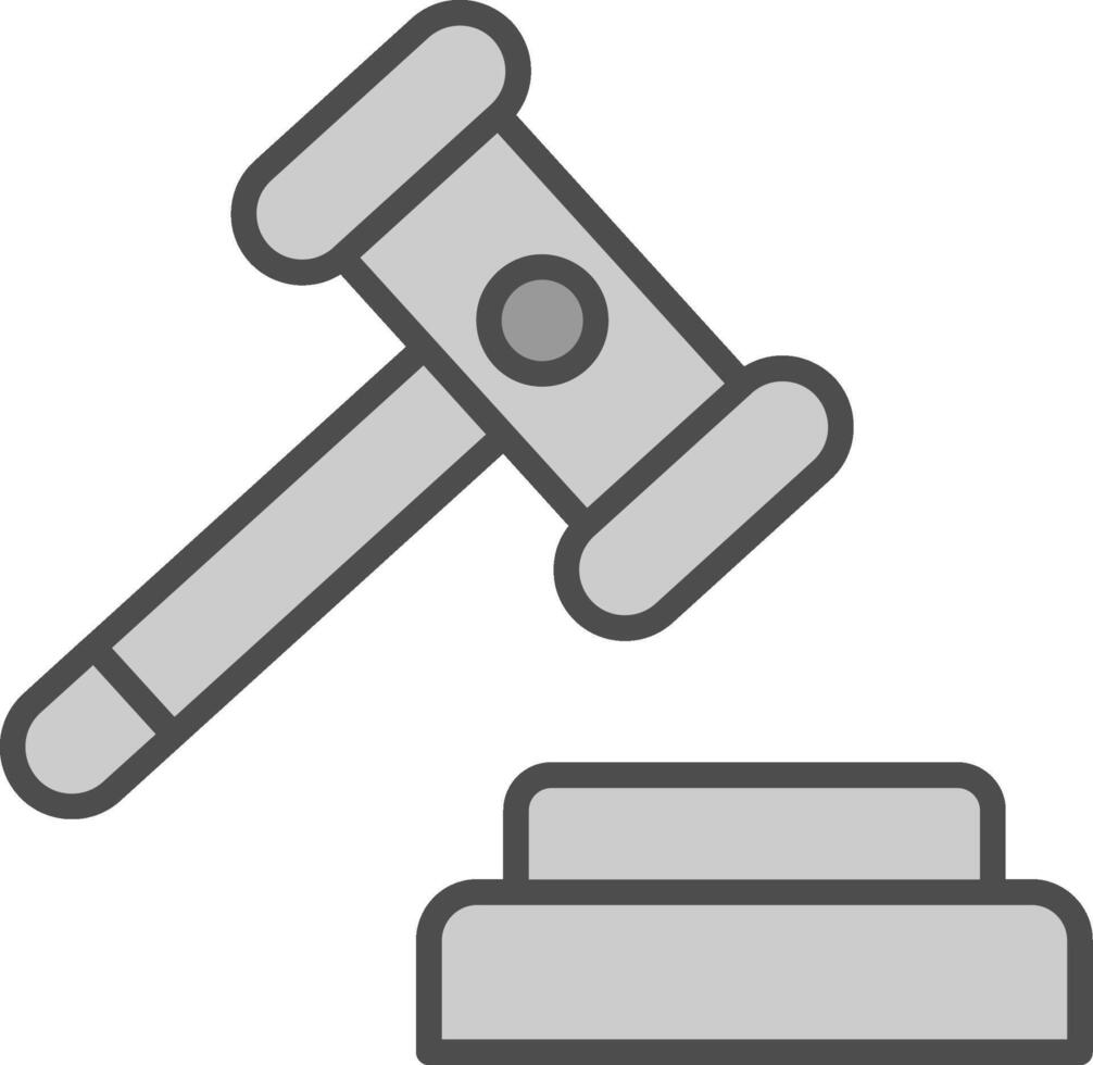 Auction Line Filled Greyscale Icon Design vector