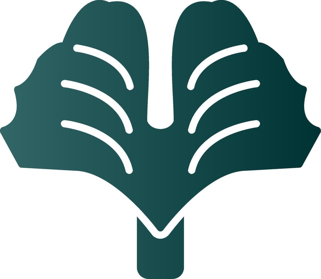 Ginkgo Biloba Glyph Gradient Icon vector