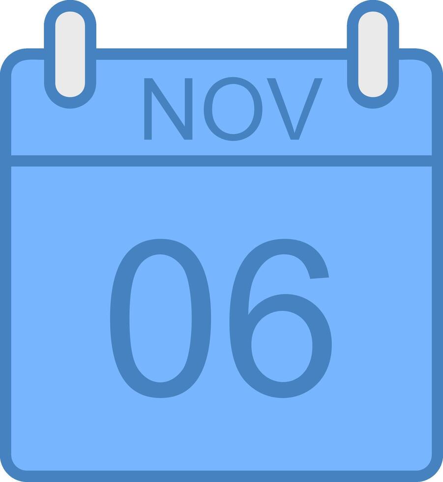 November Line Filled Blue Icon vector