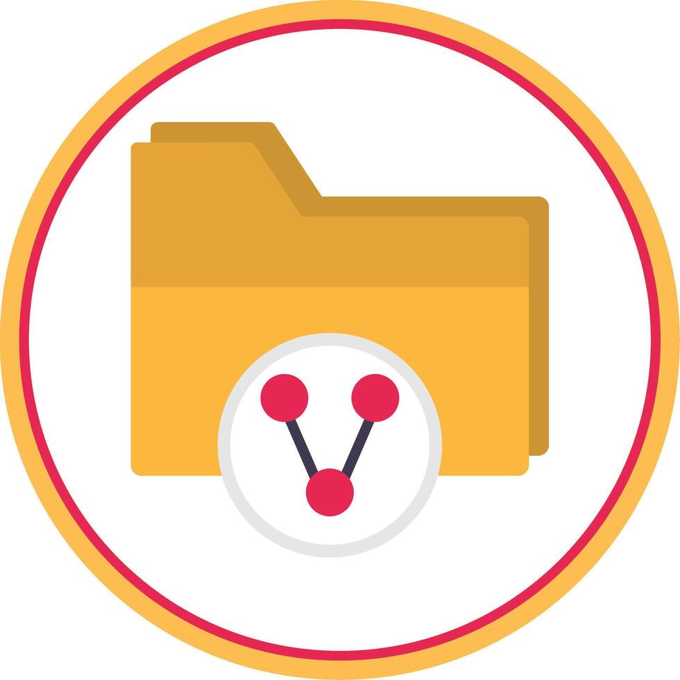 Folder Share Flat Circle Icon vector