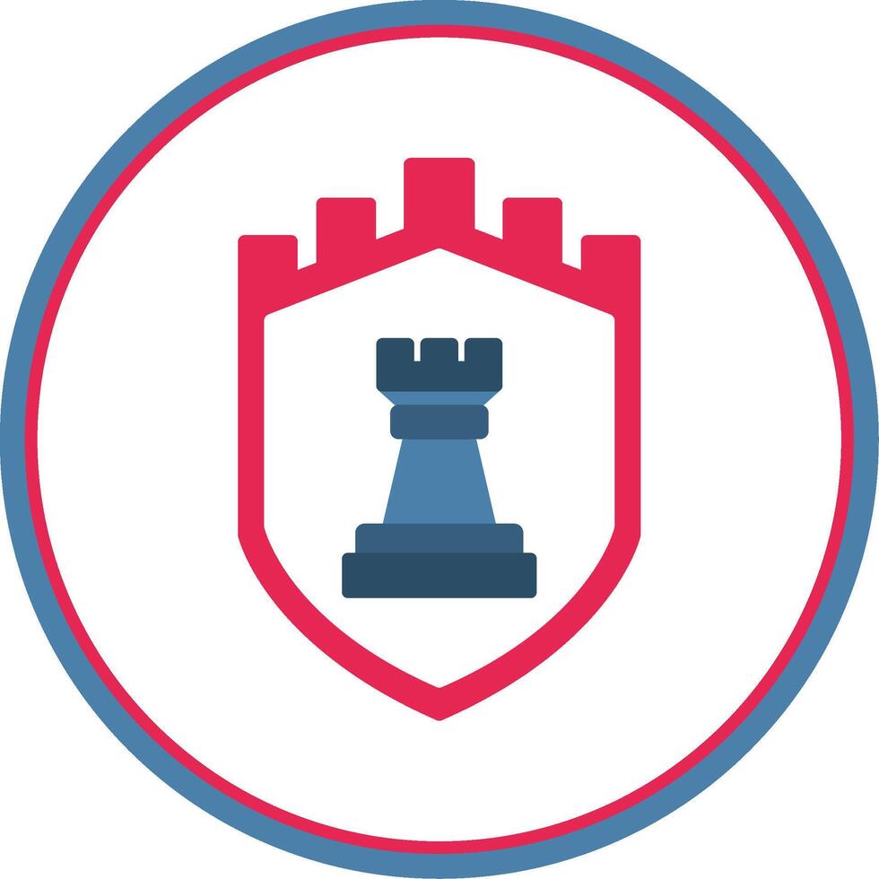 Security Castle Strategies Flat Circle Icon vector