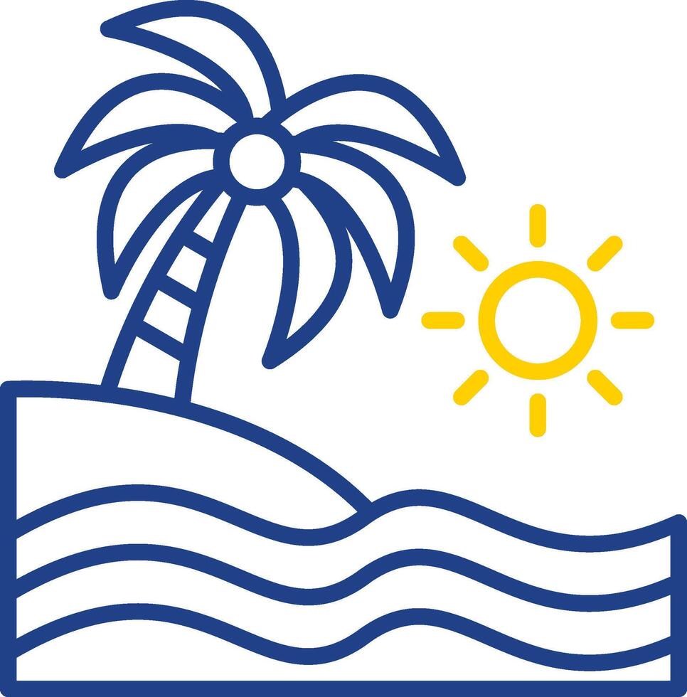 Beach Line Two Colour Icon Design vector