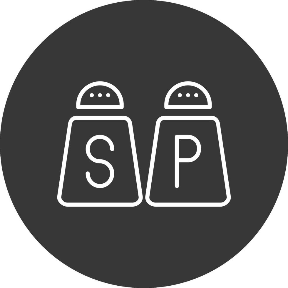 Salt And Pepper Line Inverted Icon Design vector