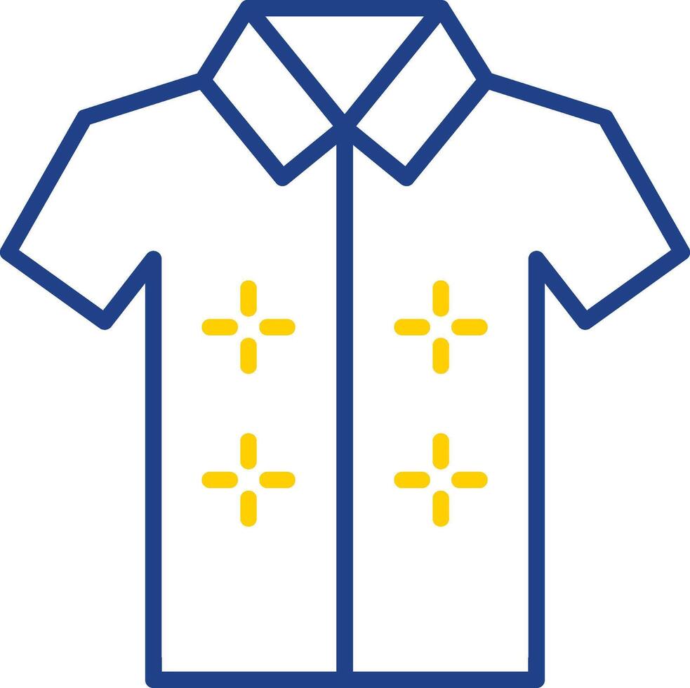 Hawaiian Shirt Line Two Colour Icon Design vector