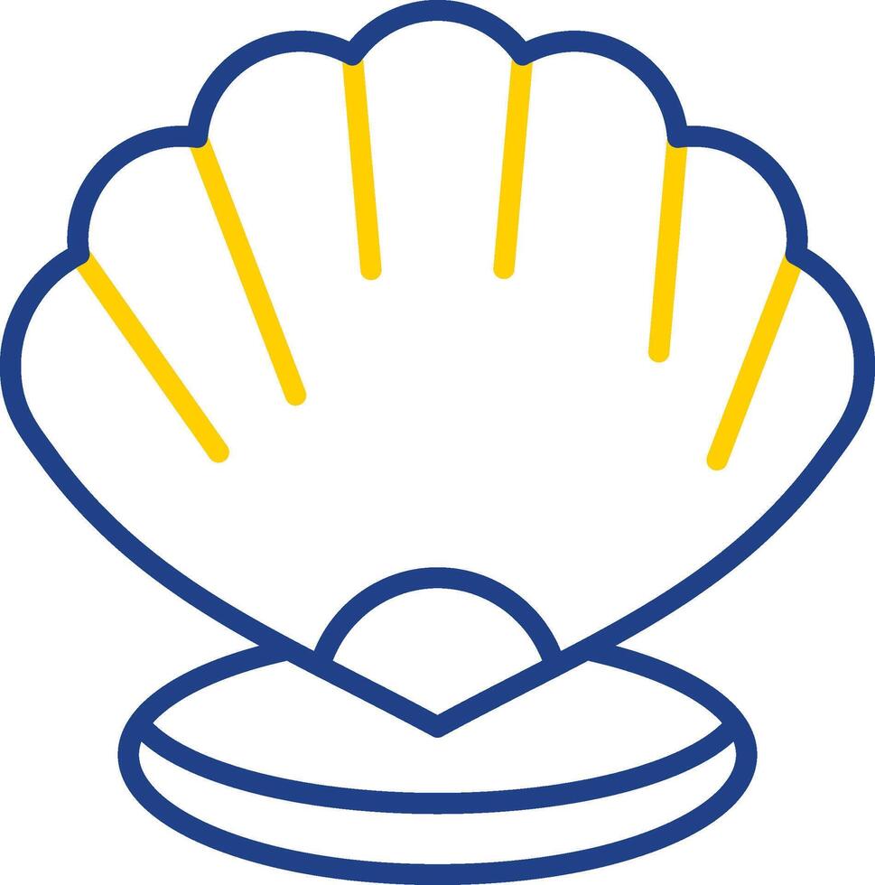 Shell Line Two Colour Icon Design vector