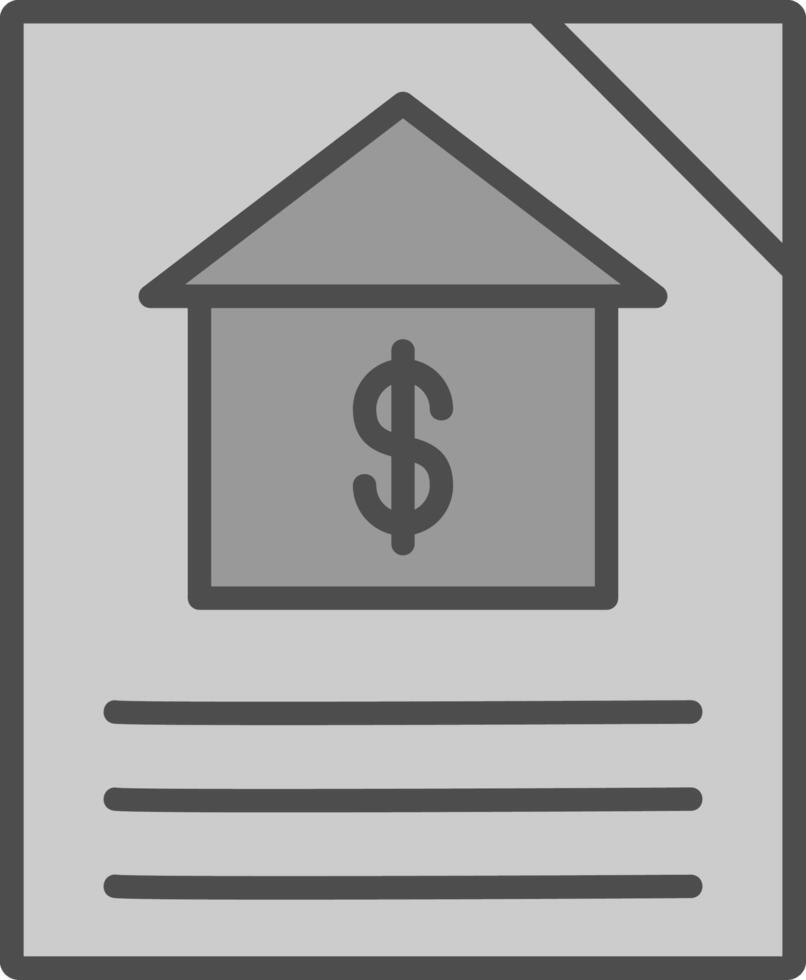 Mortgage Line Filled Greyscale Icon Design vector