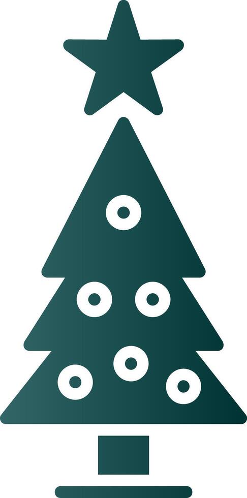 Christmas Tree Glyph Gradient Icon vector